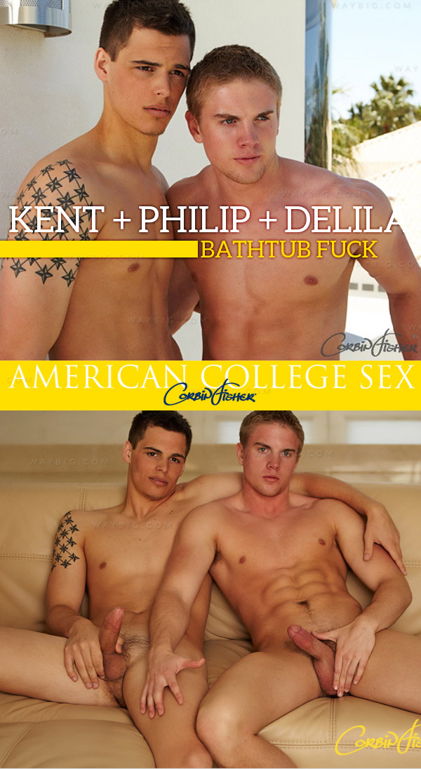 Kent, Philip & Delila (Bathtub Fuck) at American College Sex
