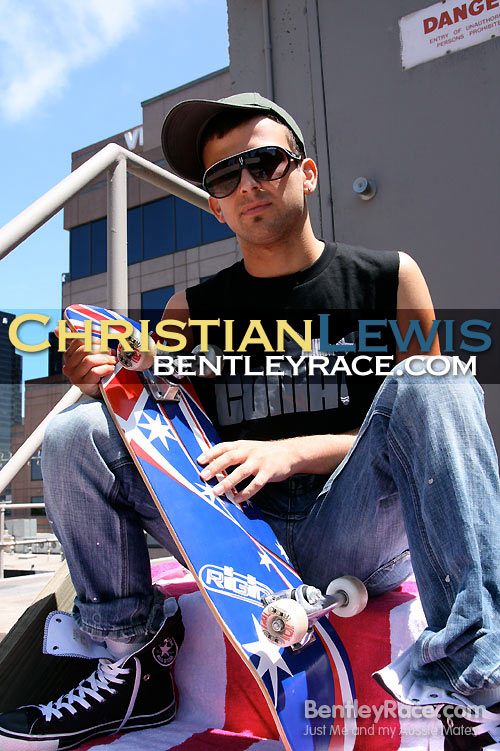Skater Christian Lewis at Bentley Race