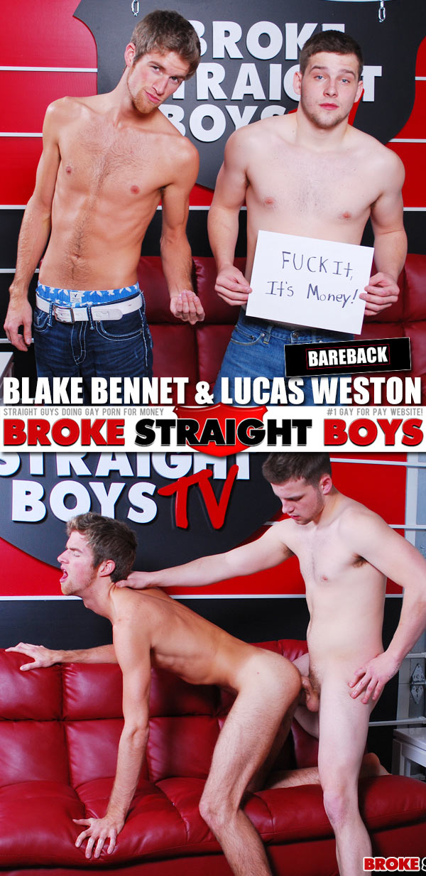 Blake Bennet & Lucas Weston (Bareback) at Broke Straight Boys