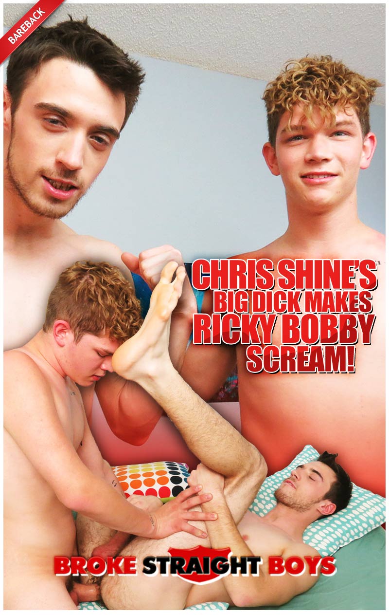 Chris Shine's Big Dick Makes Ricky Bobby Scream in Gay-For-Pay Action at Broke Straight Boys!