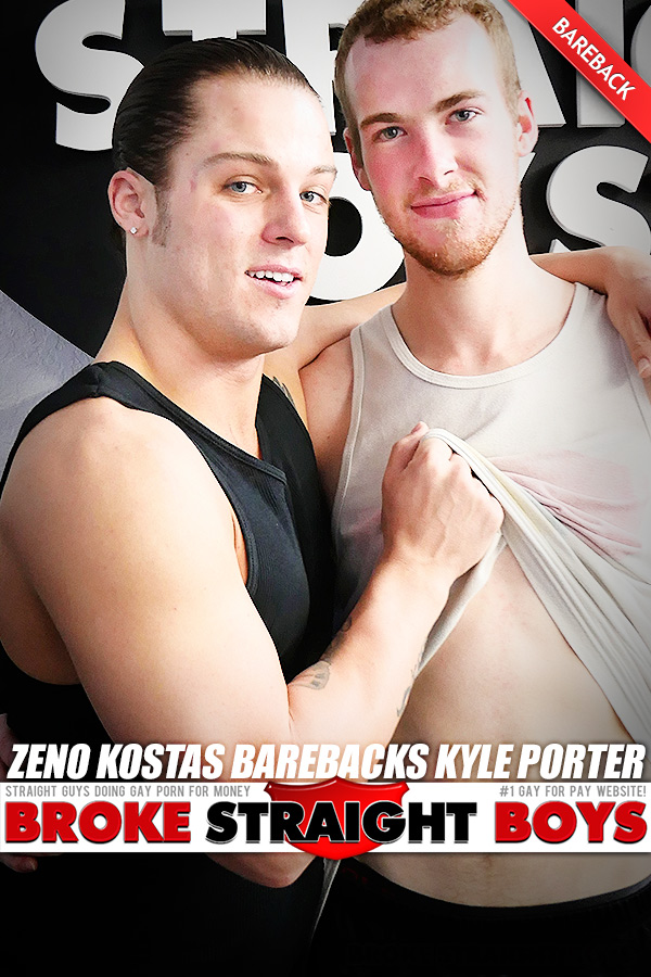 Zeno Kostas Bareback Kyle Porter at Broke Straight Boys