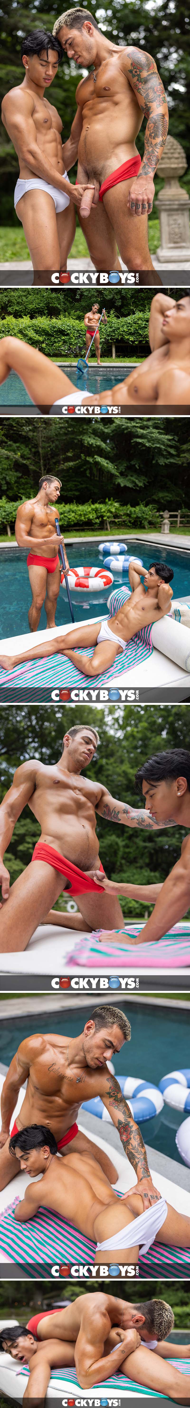 Daniel Justice Fucks Luca Knight in a Pool Boy Fantasy at CockyBoys