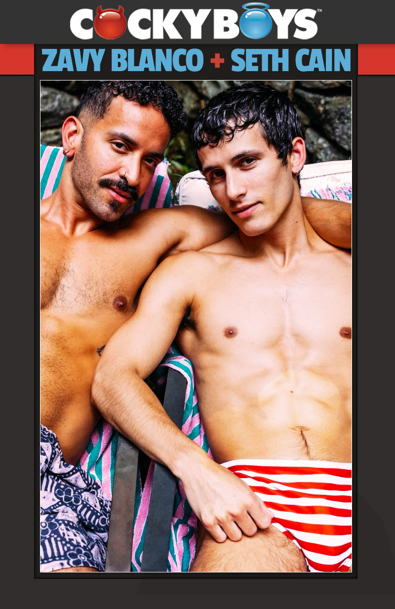 Zavy Blanco Tops Seth Cain in a Passionate Poolside Reunion at CockyBoys
