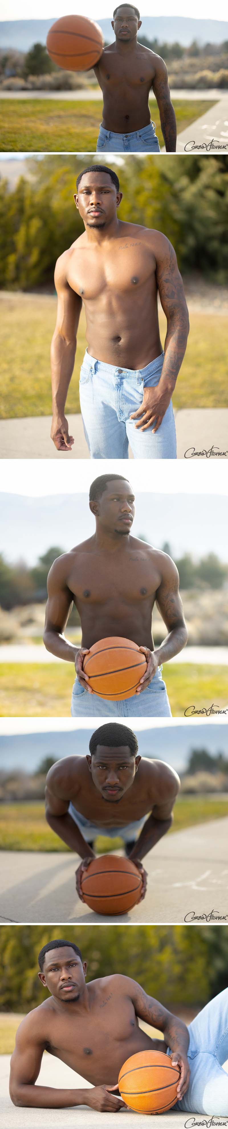 JALEN [Ripped African-American College Stud Teases Massive Cock] at Corbin Fisher