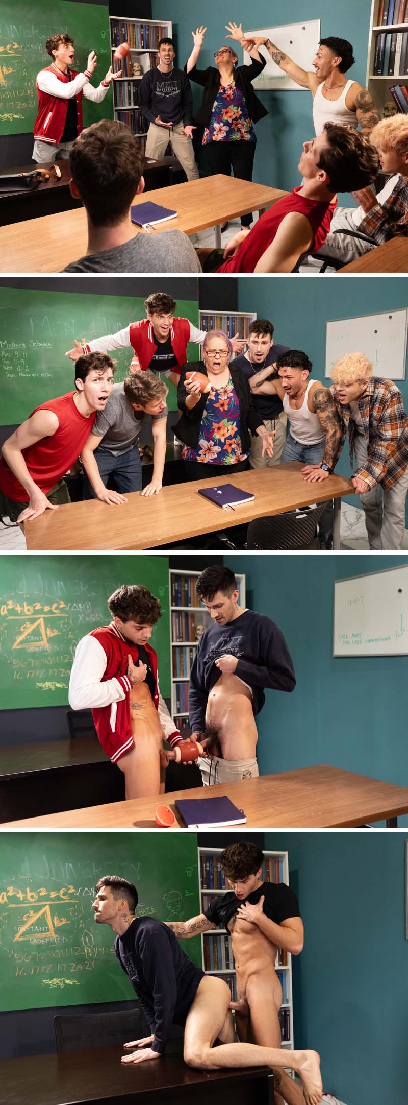 Leo Levine, Kane Fox And Siren Santiago in 'Campus Cock' at MEN.com