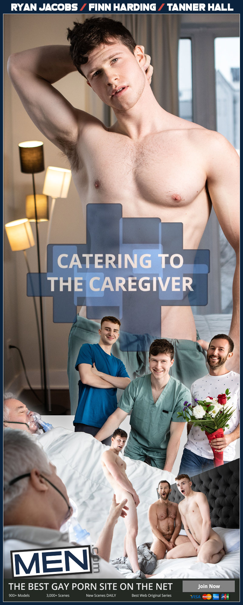 Catering to the Caregiver (New Exclusive Finn Harding Fucks Ryan Jacobs and Tanner Hall) at MEN.com