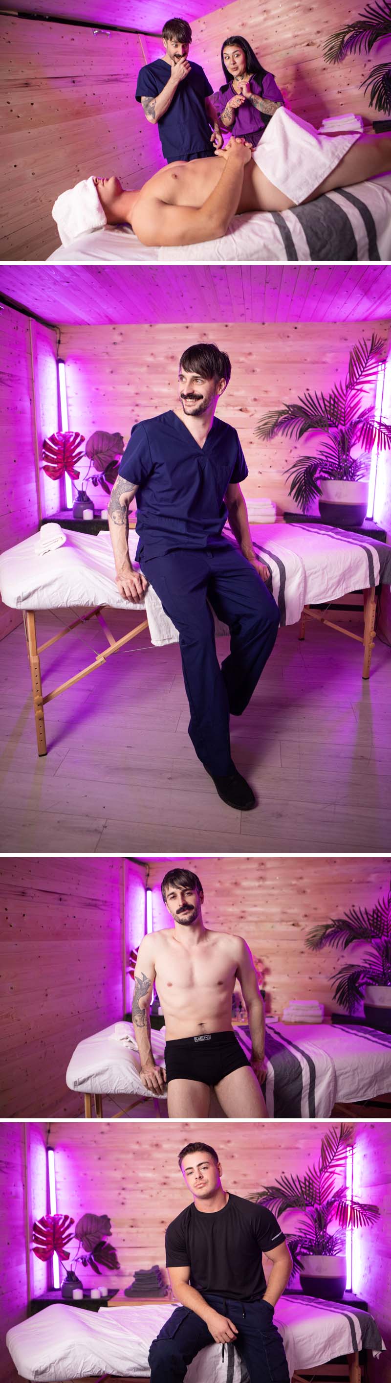 Massaging His Stiffness (Canadian Newbie Cole Black Tops Seb Leblan) at MEN.com