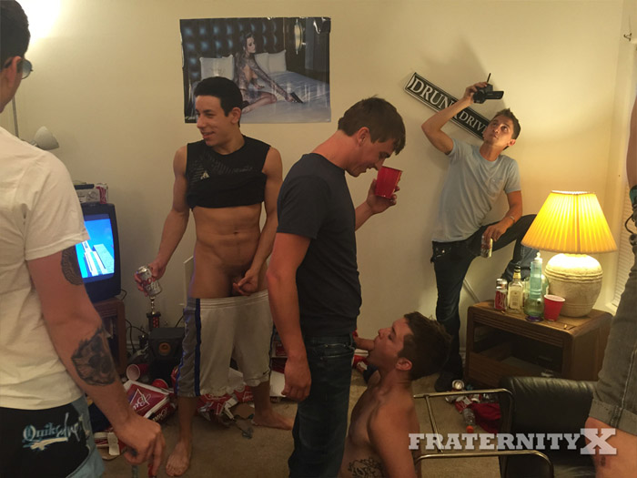 Drunk, Lit and Gangbanged (Bareback) at FraternityX