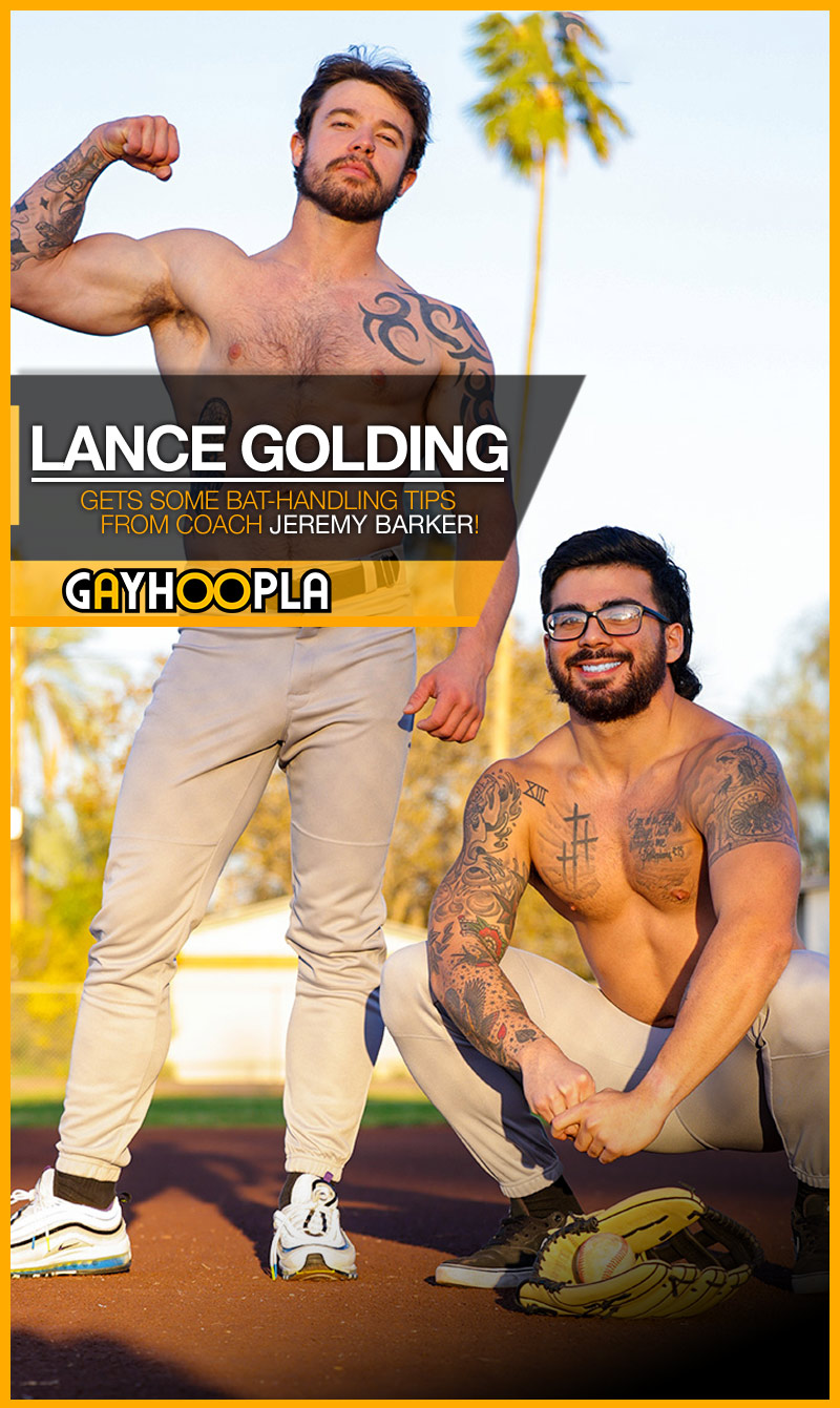 Lance Golding Gets Some Bat-Handling Tips From Coach Jeremy Barker! at GayHoopla