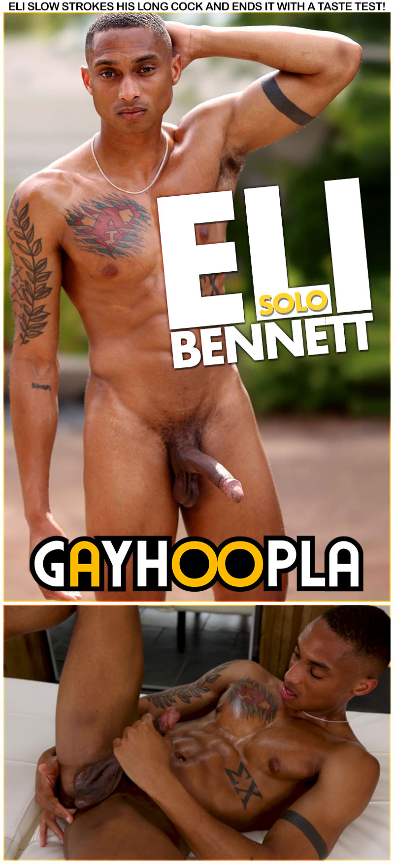 Eli Bennett Slow Strokes His Long Cock at GayHoopla