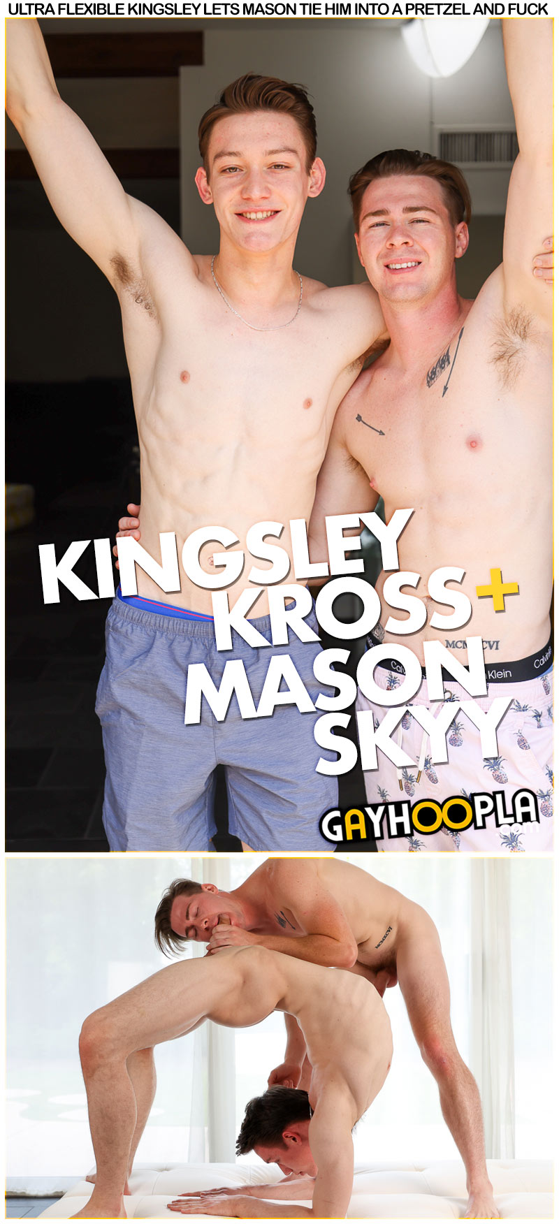Mason Skyy Ties Kingsley Kross Into a Pretzel and FUCKS Him at GayHoopla