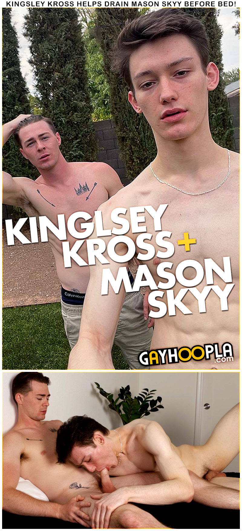 Kingsley Kross Helps Drain Mason Skyy Before Bed! in 'BRO JOBs' at GayHoopla