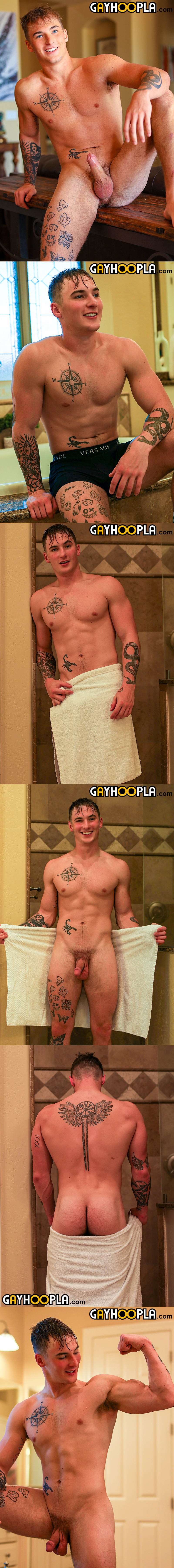 TYLER FRENCH [Frat Hottie Strokes His Morning Wood!] at GayHoopla