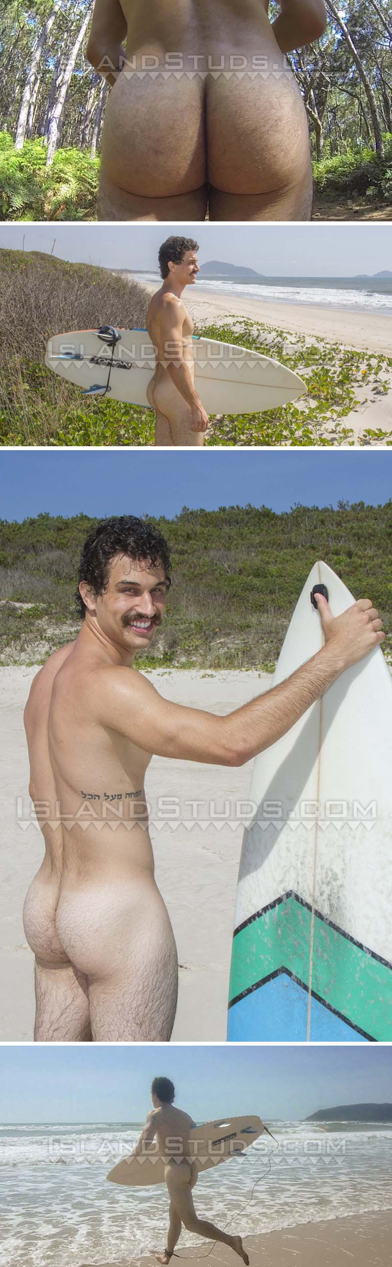 Freddie Surfs Nude [Brazil's Best Hairy Ass] at IslandStuds