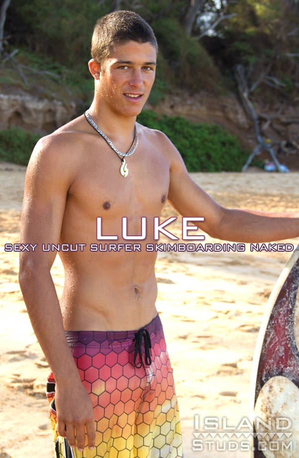 Luke (Sexy Uncut Surfer Skimboarding Naked!) at IslandStuds