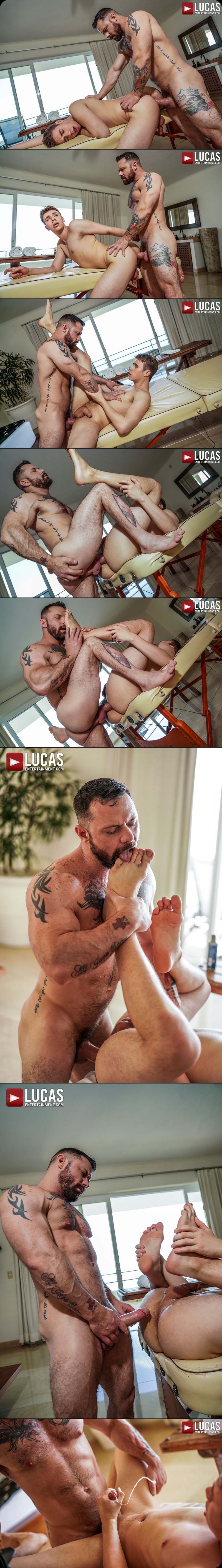 Begging For Raw Cock, Scene One (Sergeant Miles Enjoys An Erotic Massage From Adam Awbride) at LucasEntertainment