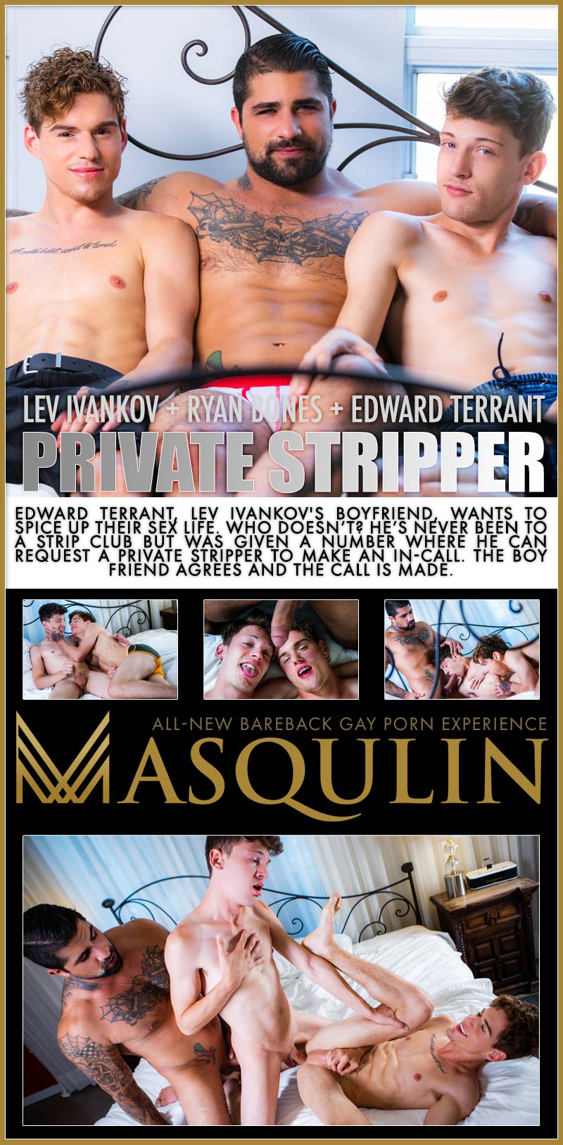 MASQULIN Ryan Bones Fucks Boyfriends Lev Ivankov and Edward Terrant in Private Stripper image