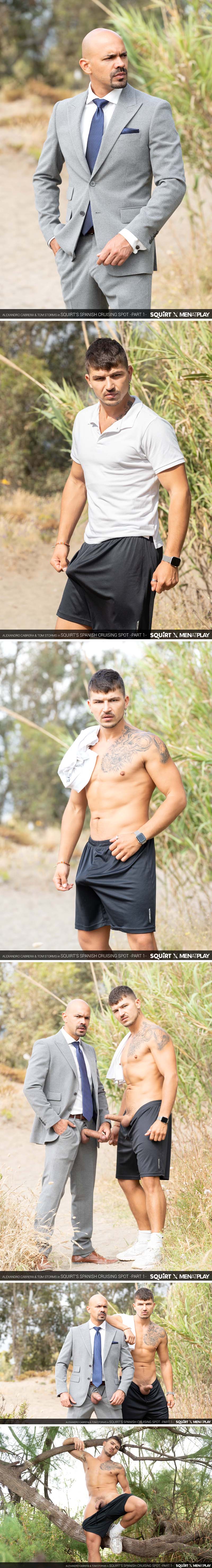 Alexandro Cabrera Fucks Tom Storm in 'Squirt's Spanish Cruising Spot, Part 1' on MenAtPlay