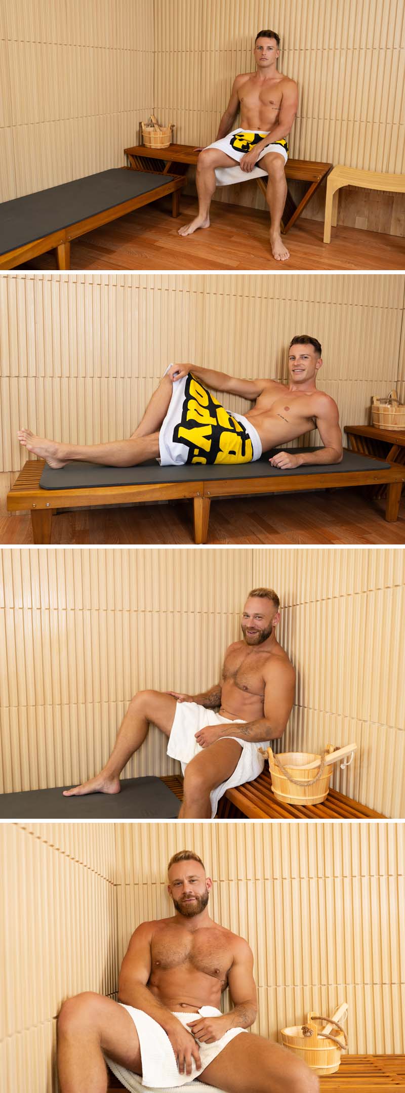Ryan Rush Bottoms for Brogan in the Sauna at SeanCody