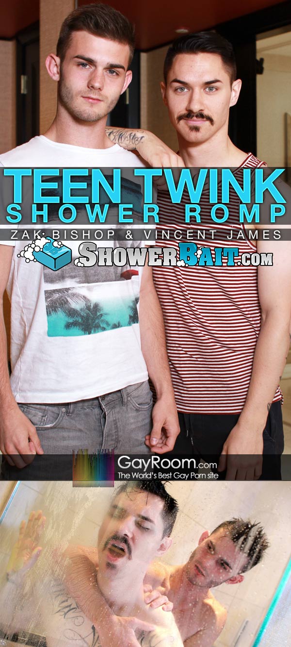 Teen Twink Shower Romp (Vincent James Fucks Zak Bishop) at Shower Bait
