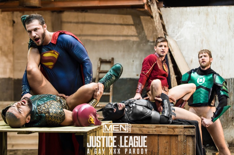 Justice League: A Gay XXX Parody (Brandon Cody, Johnny Rapid, Colby Keller, Ryan Bones and François Sagat) (Part 4) at Men.com