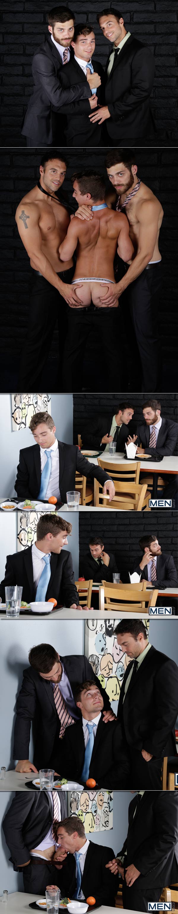 Lunch Time Flirting (Rocco Reed, Tommy Defendi & Tyler Morgan) at The Gay Office