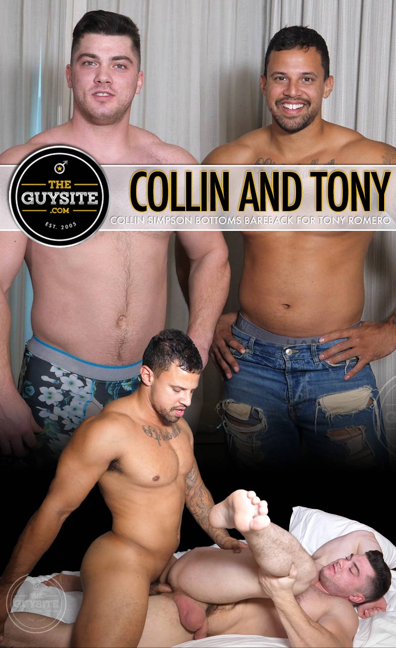 Collin Simpson Bottoms Bareback For Tony Romero at The Guy Site